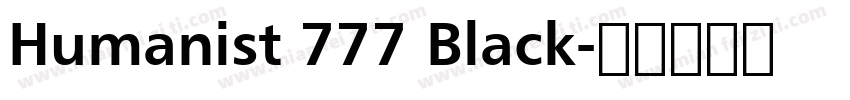Humanist 777 Black字体转换